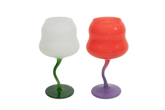 Set 2 calici cocktail. Colore 450 ml. Colori BIANCO E VERDE, VIOLA E ROSA.